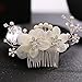 Infasea Rhinestone Flower Hair Clip Crystal Wedding Brides Leaves Hair Comb Pins Pieces Accessories