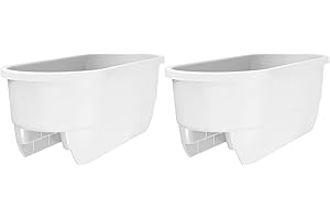 Apollo Exports International 24" Dual Deck Railing Planter, White (Set of 2)