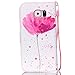Galaxy S6 Case,Samsung Galaxy S6 Case,S6 Case,CASELAND Flip Cover Wallet PU Leather with Stand + Lanyard Case for Samsung Galaxy S6 - Lotus