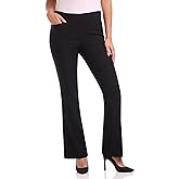 Rekucci Women’s Stretchy Flare Leg Pull-On Dress Pants with Pockets for Office Work Business, Regular 32L