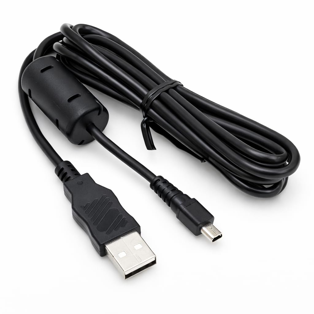 Keple UC-E6 USB Data Sync & Photo Image Transfer Cable, Lead for Panasonic Lumix DMC-TZ Series: DMC-TZ20 / DMC-TZ22 / DMC-TZ3 / DMC-TZ35 / DMC-TZ37 | USB 2.0 A Male To Mini B 8-pin Flat Male | 1.5m
