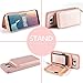 ZVE Case for Samsung Galaxy S8, 5.8 inch, Leather Wallet Case with Card Holder Slot Zipper Wallet Pocket Purse Handbag Wrist Strap Protective Cover for Samsung Galaxy S8, 5.8 inch 2017 - Rose Gold