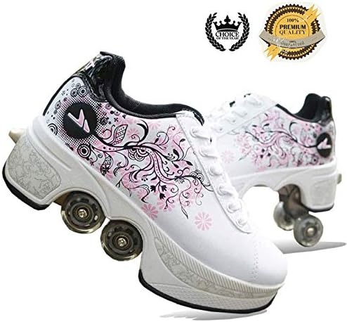 ローラースケート インラインスケート ローラーブレード 2イン1多目的シューズ ファッションカジュアルシューズ 女の子専用