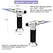 TedGem Culinary Torch, Blow Torch Lighter Cooking Torch Food Torch Butane Torch Refillable Flame Lighter for Creme Brulee, BBQ, Gas Not Included (Silver)