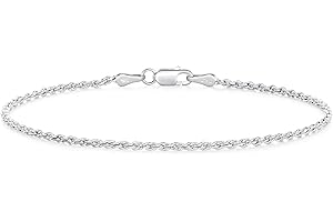 BRIJEWNES 925 Sterling Silver Clasp 2/2.5/3mm Gold | Silver Rope Chain Bracelets for Men Women Solid Diamond Cut Rope Chain Mens Bracelet Chain Bracelets for Men Jewelry Men Gifts