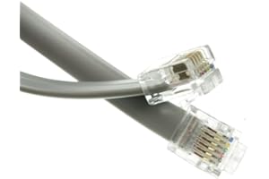 CableWholesale 7-Feet RJ12, 6P/6C Silver Satin Flat Cable (8102-66107)