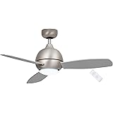 SOLTRONICS Ceiling Fan with Light and Remote 42" LED Ceiling Fan Light 3 Color Temperature Reversible Brushed Nickel/ Tumblew