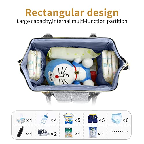 Mokaloo Diaper Bag Backpack, Large Baby Bag for Boys & Girls,Travel Backpack with USB Charging