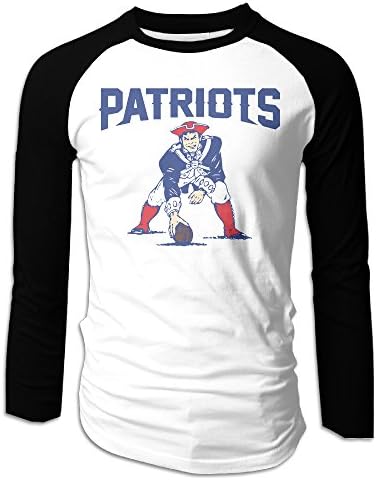 Hotgirl4 Men NE Patriots Long Sleeve Raglan Baseball T Shirt Color Black XL