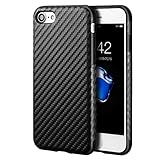 RUDA iPhone 7 Case Carbon Fiber Style Pattern Soft TPU Cover Shock Absorbing Resistant Shockproof Protective Bumper Rubber for iPhone 7