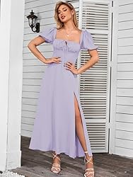 KUTUMAI Women's Summer Off Shoulder Maxi Dress Puff