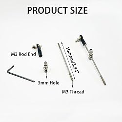 2PCS RC Boat Push Rod Kit Plastic Tie Rod Ends Ball