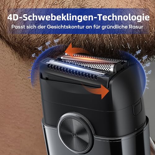 Kensen 4D Foil Shaver Men's Mini Foil Shaver 120 Minutes Waterproof | Electric Shaver Men's Usb-C Shaver Electric Shaver Dry Shaver Portable for Beard Face Travel
