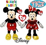 TY Beanie Babies Sparkle Classic Disney Mickey & Minnie Mouse Gift Set Bundle - 2 Pack