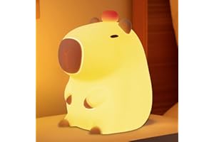 Myratts Led Cute Capybara Night Light, Dimmable Nursery Kawaii Lamps, Super Squishy Silicone USB Rechargeable Touch Control Night Lamp for Kids Adults, Used for Camping Party Room Decor (Capybara)…