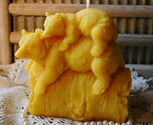 Beeswax Candle Bear Bears Piggyback Bears Playful Shape