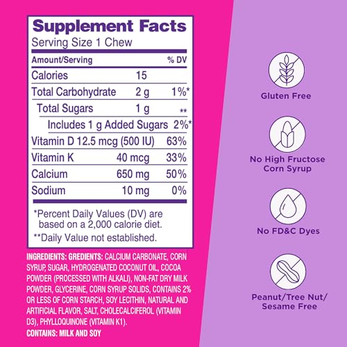 VIACTIV CALCIUM PLUS VITAMIN D SUPPLEMENT SOFT CHEWS, BROWN, MILK CHOCOLATE, 180 COUNT