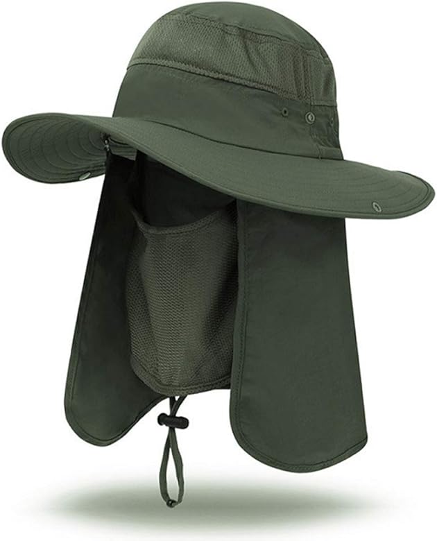 Icolor Men S Sun Cap Fishing Hats Uv Protection Sun Hats Upf 50 Neck Face Flap Cover Windproof Wide Brim Hat For Men Women Summer Outdoor Work Gardener Travel Green Buy Online At Best Price
