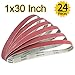 ABRTEN 24 Pack 1 x 30 Inch High Performance Ceramics and Silicon Carbide Sanding Belts - 4 Pcs Each of 120 240 400 600 800 and 1000 Grits Premium Knife Sharpening Sanding Belts