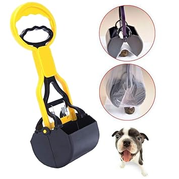 BLACK DOG Dog Potty Scooper Non-Breakable Pet Pooper Scooper for Dogs and Cats High Strength Material and Durable Spring for Easy Grass and Gravel Pick Up Puppies & Small Breed Dogs (Color May Vary)