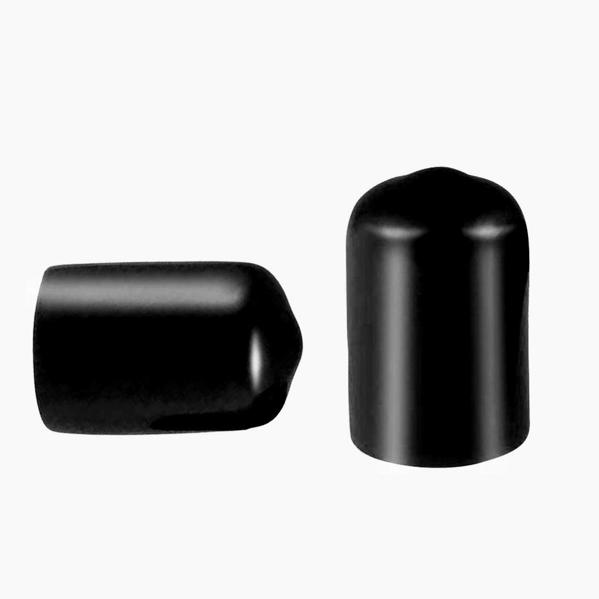 100 Pcs Screw Thread Protectors, Inner Dia 12mm PVC Rubber Round Tube Bolt Cap Plastic End Cap Cover Black Thread Protectors