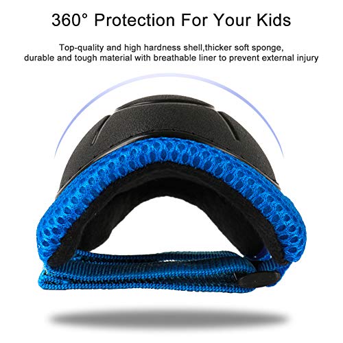 Knee Pads for Kids Toddler Knee Pads and Elbow Pads Set with Wrist Guards 3 in 1,Children Protective Gear Set for Skating Riding Cycling Biking Rollerblading Scooter(3-8 Years),Blue