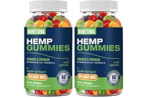 NUBETONG Hemp Gummies for Sleep, Pain,Anxiety Organic High Potency Extra Strength Hemp Oil Extract Edible Gummy Supplement for Adult Hemp Gummy 2 Packs