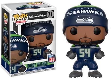 NFL Bobby Wagner Seahawks Home Wave 4 Pop! Vinyl Figure and (Bundled with Pop BOX PROTECTOR CASE)