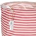 Sea Team 19.7 Inches Large Sized Waterproof Coating Ramie Cotton Fabric Folding Laundry Hamper Bucket Cylindric Burlap Canvas Storage Basket (19.7