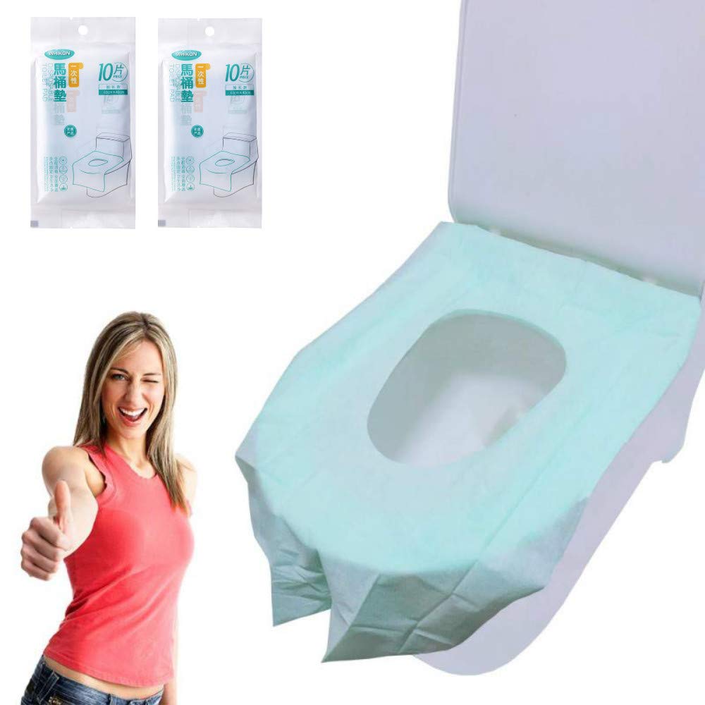 Disposable Toilet Seat Covers, 20Pcs Large Waterproof Toilet Paper Pad for Kid, Woman, Adult, Independent Packing Travel Toilet Seat Covers, Protect in Public Toilet Hospital Hotel (Blue)