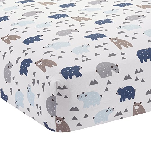 image for Lambs & Ivy Signature Montana 6-Piece Baby Crib Bedding Set - Blue,Gre