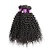 FeiBin Brazilian Hair Afro Kinky Curly Virgin Hair 3 Bundles Human Hair Weave Extensions 100% Unprocessed Healthy Natural Color Mix Length 18