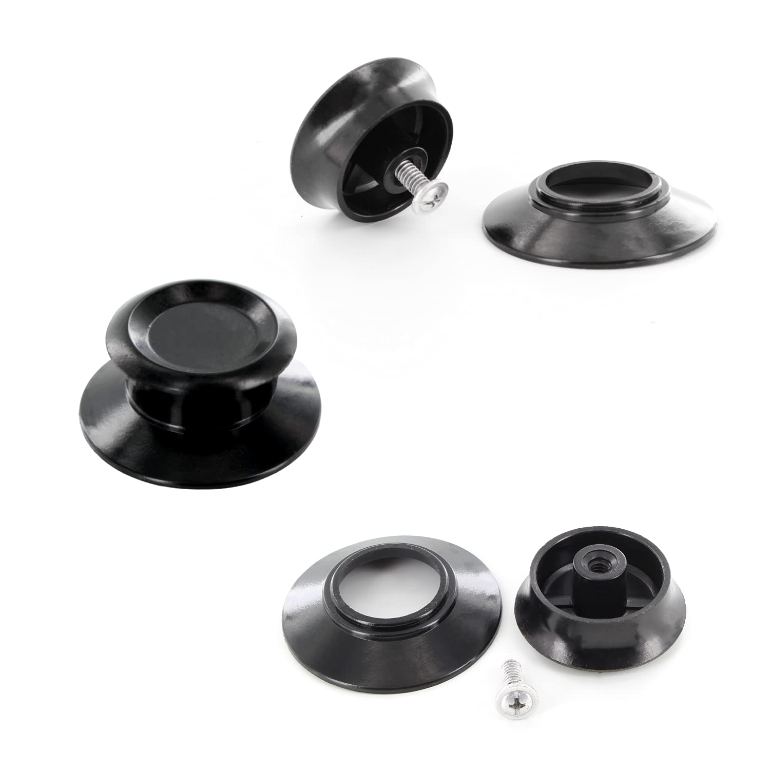 DL-pro 3 x Universal Lid Handle Handle Diameter 66 mm Black for Cooking Pot Pan Pot Lid Suitable for Almost All Brands