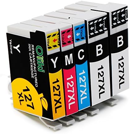 Oriki 127 127XL remanufactured ink cartridges (2 Black, 1 Cyan, 1 Magenta, 1 Yellow)