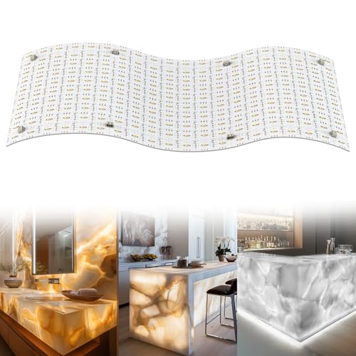 Lichaser LED para Retroiluminación 3000K–6000K Luz Cálida y Fría 24V 36W Panel LED regulable compatible con Alexa 50x 24.5cm pulgadas para encimeras de mármol (4 Pack)