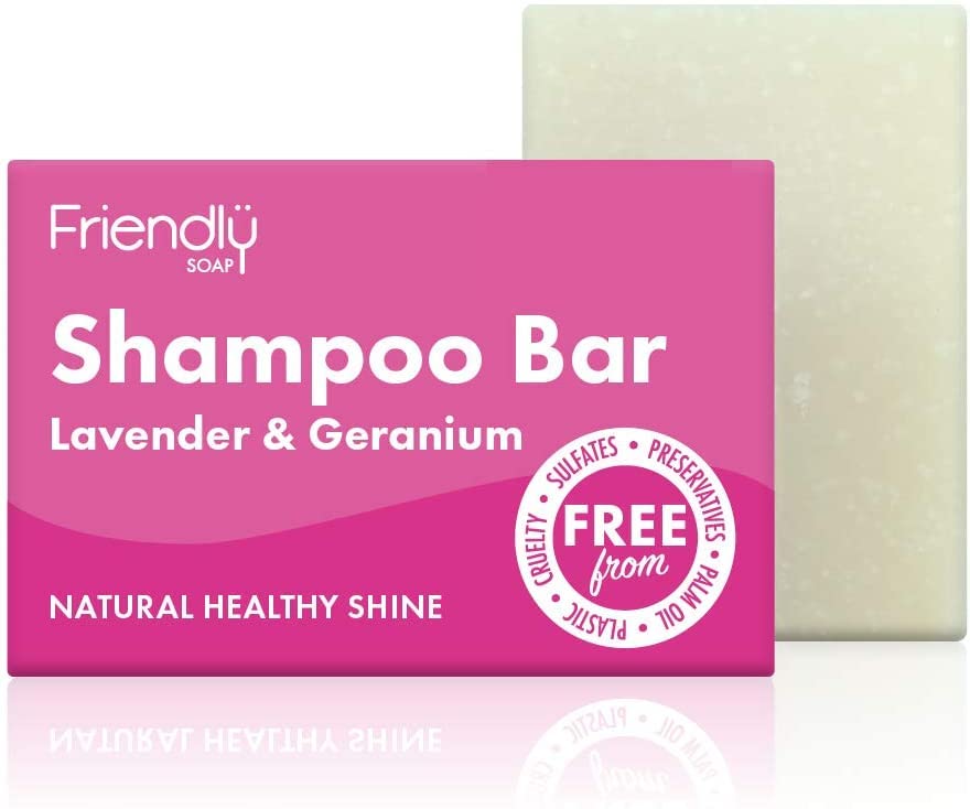 Friendly Soap Lavender & Geranium Shampoo Bar, 3 Pack (3 x 95g Bars)
