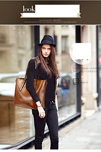 Ecokaki Women’s Vintage Large PU Leather Travel Handbag Hobo Bag Shoulder Bag Sling Bag Cross Body Bag Black - Thumbnail 3