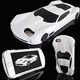 WwwSuppliers New 3D AMERICAN MUSCLE Edition Luxury Race Sports Automobile Car Case for Apple iPhone 6 6S Kick-Stand Hard Protective Cover + Screen Protector (White)