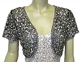 Alivila.Y Fashion Women Mesh Sequins Short Sleeve Bolero Shrug Jacket