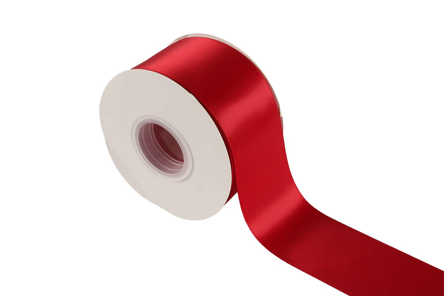 Ribbonitlux 50mm Wide Double Face Satin Ribbon 22 Meters (260-Dark Red, Set for Gift Wrapping, Party Decor, Sewing Applications, Wedding and Craft