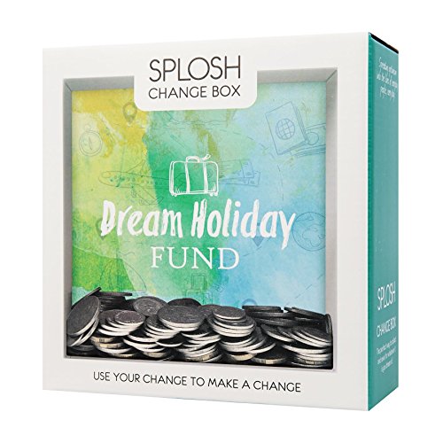 Splosh Change Box Coin Money Savings Fund Jar Container for Dream Fulfillment (Saving For My Dream Holiday)