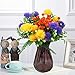 LUCKY SNAIL 6 Pcs Artificial Flowers, Fake Orange Daffodils Flowers, Fake Yellow Hydrangea Flowers, Faux Purple Gypsophila Flowers for Indoor Outside Hanging Planter Home Kitchen Office Wedding Décor