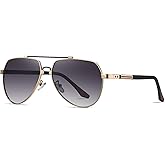 Cyxus Classic Aviator Sunglasses Polarized 100% UV Protection Men Spring Temples Driving 1048