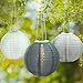 3 Gray Solar Hanging Nylon Lanterns, 12