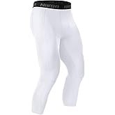 Niksa 3/4 Men's Compression Pants - Athletic Running Capri Tights Quick Dry Basketball Sports Leggings Gym Workout Base Layer