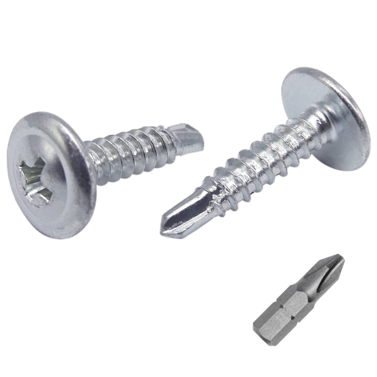 (Pack of 50 pcs) Zinc Plated Steel 4.2 x 19 mm Screws, Phillips Modified Truss Head, Self-Drilling Sheet Metal Screw, Self Tapping (50, 4.2 x 19 mm)