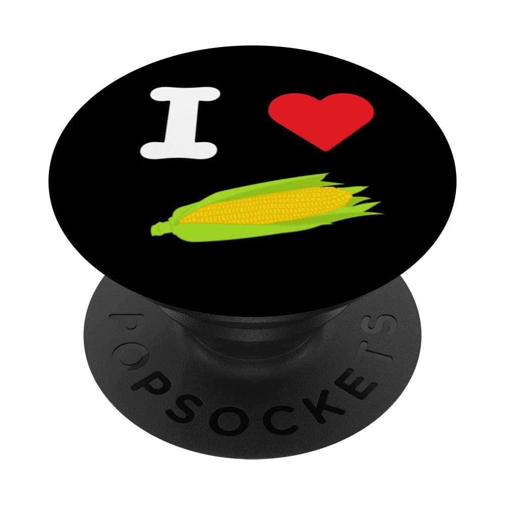 I Love Corn Maize Fresh Cob Yellow Vegetable Grain Kernel PopSockets Swappable PopGrip