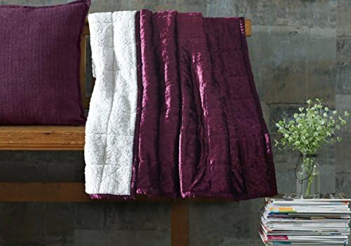 De Moocci Crushed Velvet Throw Blanket | Reversible Luxury Sherpa | Oversize 50'' x 70'' | All Season Blanket for Bed or Couch | Wine