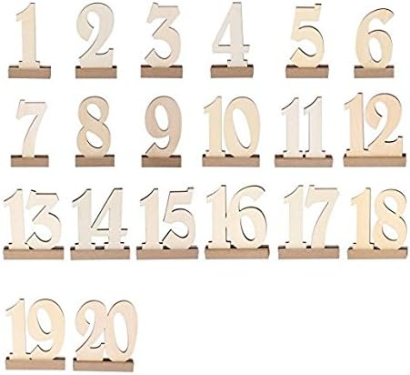 Warkit 1-20 pcs Wooden Wedding Table Party Table Number Holders