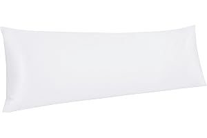 NTBAY Egyptian Cotton Body Pillowcase - 500 Thread Count Cotton Body Pillow Cover - Soft and Breathable Envelope Closure Body Pillowcase for Adults, 20x54 Inches, White